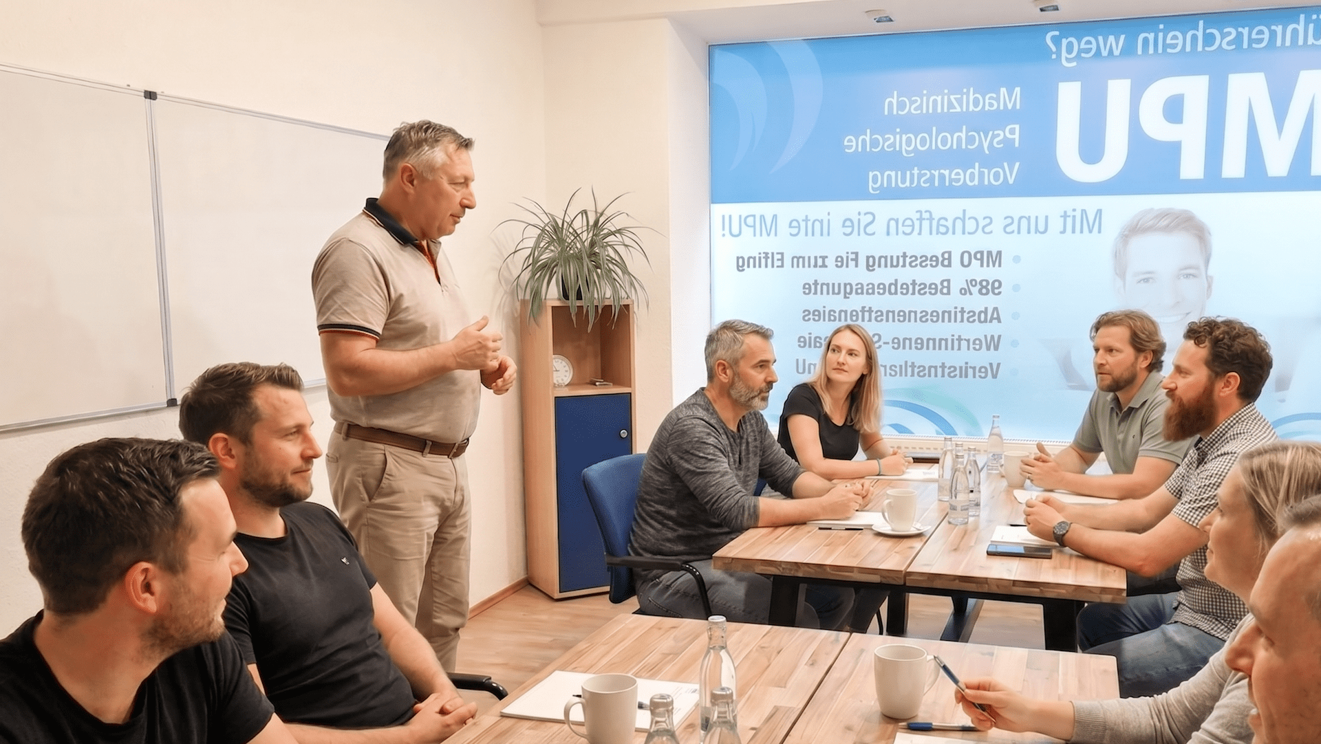 Gruppenseminar bei der MPV GmbH – Teilnehmende in einer medizinisch-psychologischen Vorbereitung im Seminarraum